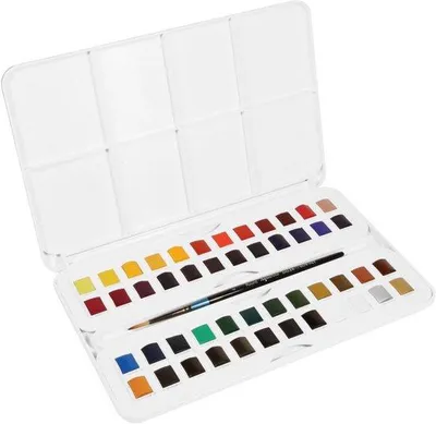 Produktbild von Famanu Aquarelpapier Set 50 Blatt - Hochwertig für Malen und Zeichnen