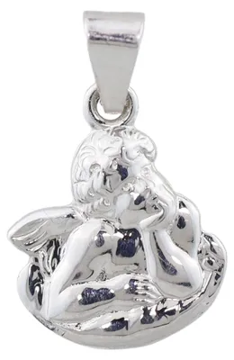 Produktbild von MIAMAR 1091603 Mädchen Anhänger Schutzengel 14 Karat (585) Weißgold