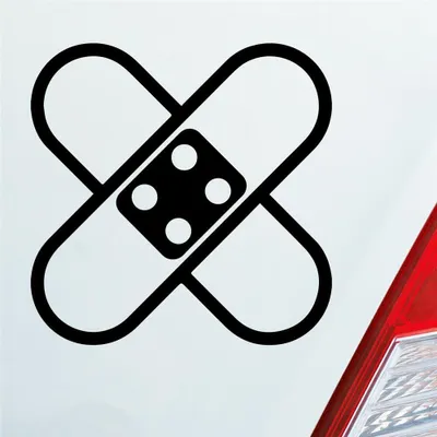 Produktbild von Auto Aufkleber Pflaster Tuning Crash Medizin 10x10 cm Schwarz Matt Sticker Heckscheibenaufkleber
