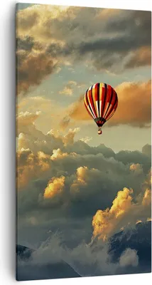 Produktbild von Bild auf Leinwand - Leinwandbild - Wolken Ballon Flug - 55x100cm - Wand Bild - Wanddeko - Leinwanddruck - Bilder - Kunstdruck - Wanddekoration - Leinwand bilder - Wandkunst - PA55x100-3791