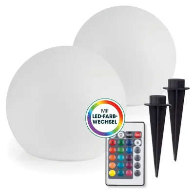 Produktbild von EASYmaxx Solarleuchte Kugel 40 cm, 2 x Solar Leuchte, Solarleuchte LED 5 Modi