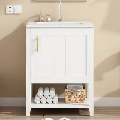 Produktbild von Waschtisch inkl. Waschbecken, Waschbeckenunterschrank, Unterschrank, Badmöbel, Badschrank, Waschplatz
