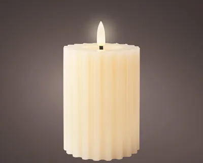 Produktbild von Lumineo LED Wachskerze Cream cremeweiß Ø 7 cm Höhe 12,3 cm warmweiß Indoor