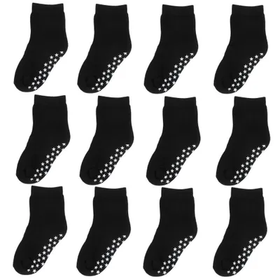 Produktbild von YALION StoppersockenKinder 12 Paar Antirutschsocken Baby Jungen Rutschsocken ABS Baumwolle Socken Mädchen Crew Socks Sternenpunkt-Gel-Stil 3-4 Jahre