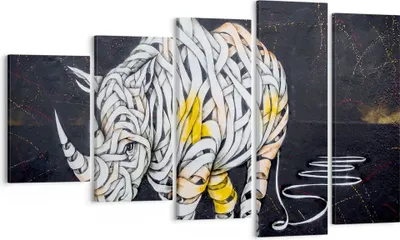 Produktbild von Bild auf Leinwand - Leinwandbild - Nashorn modern - 100x60cm - Wand Bild - Wanddeko - Wandbilder - Leinwanddruck - Bilder - Kunstdruck - Wanddekoration - Leinwand bilder - Wandkunst - EG100x60-3706