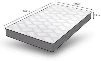 Zdjęcie produktu dla Materac – materac sprężynowy kieszeniowy – 120 x 200 cm – wysokość 21–25 cm – biały