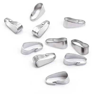 Produktbild von Vintageparts 10 Collierschlaufen Edelstahl 304, 9 mm, platinfarben, rostfrei