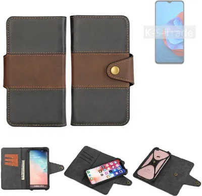 Produktbild von K-S-Trade Handyhülle Schutzhülle Hülle Bookstyle Wallet-Case kompatibel mit Coolpad Cool 20s Bumper Rundumschutz schwarz-braun 1x