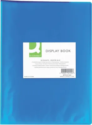 Produktbild von Q-Connect® KF02142 Sichtbuch  - 20 Hüllen, PP transluzent, 250 mym, blau