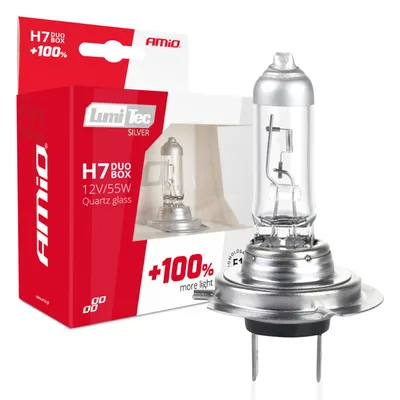 Zdjęcie produktu dla Żarówki halogenowe H7 12V 55W LumiTec SILVER +100% DUO AMIO-01403