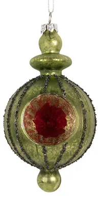 Produktbild von Clayre & Eef Weihnachtskugel 7x6x13 cm Grün Glas