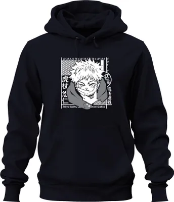 Obrázek produktu pro Jujutsu Kaisen Itadori Yuji Anime Manga Fan Gift Cosplay Uni mikina s kapucí, Navy, XXL