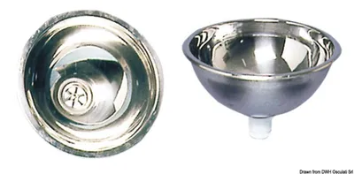 Immagine prodotto di Bacino rotondo in acciaio VA, lucidissimo 300x140 mm , 1 pezzo