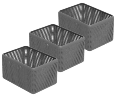 Produktbild von Rotho 3er Set Dekoboxen 13 L Madei - Organizer je 32,6 x 23,8 x 18,8 cm - Kunststoffboxen Stapelbehälter Aufbewahrung