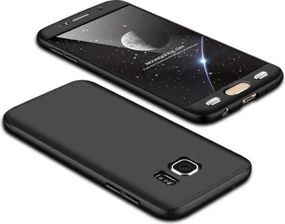 Produktbild von Hülle für Samsung Galaxy S7 360 Grad Schutz mit Displayglas Schutzglas Bumper Cover Galaxy S7 Farbe: Schwarz