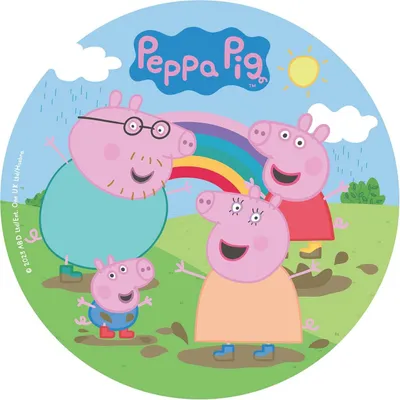 Produktbild von dekora - Peppa Wutz Essbare Oblate - Kindergeburtstagstorte - Rund 20 cm