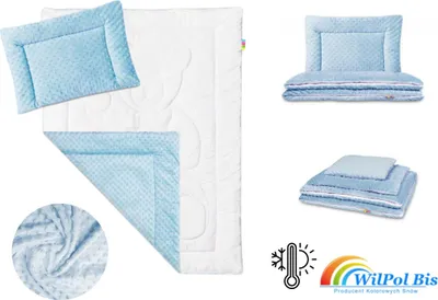 Produktbild von Antiallergische-Set für Kinder,Decke Kinderdecke, Kuscheldecke, Blau , 120x90, minky, Kissen 40x60 + gratis