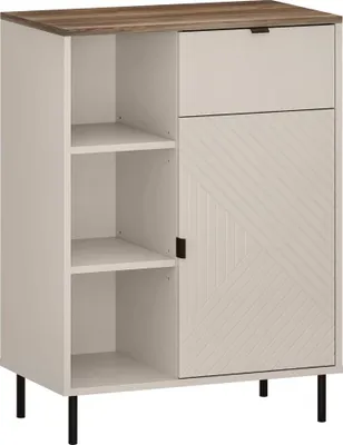 Produktbild von Kondela Eintüriges Regal mit Schublade Eyco 1D1S - Kaschmir / Eiche Castello