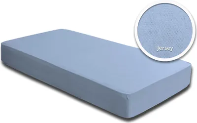 Produktbild von Spannbettlaken Babybett Kinder hellblau 60x120 cm - 70x140 cm Jersey Baumwolle