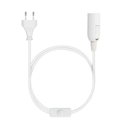 Produktbild von kwmobile E14 Lampenfassung mit Schalter - E 14 Fassung Weiß mit 3,5m Netzkabel Schalter - Lampenaufhängung Pendelleuchte Hängeleuchte Lampe
