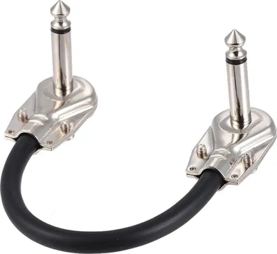 Imagen del producto de Cables de conexión para guitarra ZJchao, calidad premium, de 30 cm (12 pulgadas), con conector en ángulo recto, con conductor de cobre libre de oxígeno (OFC), para pedales de efectos de guitarra, color y plateado, paquete de 6 (paquete de 6, 15 cm)