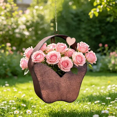 Immagine prodotto di Vaso da fiori in metallo a forma di farfalla, da appendere, per uso esterno