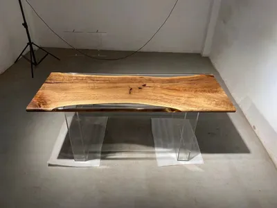 Produktbild von River Table Epoxidharz Couchtisch Massiv Tische 120x60 Flusstisch Echtes Holz