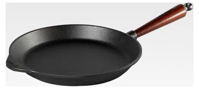 Produktbild von Gusseisen-Bratpfanne mit Holzgriff, 28 cm - Hergestellt in Schweden