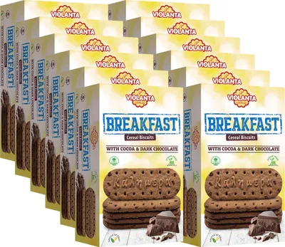 Produktbild von Frühstückskekse aus Getreide mit Kakao und dunklen Schokoladenstückchen 2160g aus Griechenland