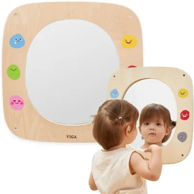 Immagine prodotto di VIGA Lavagna in legno con specchio ed emoticon