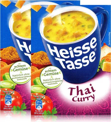 Produktbild von Heisse Tasse Thai Curry mit Croûtons 3 Beutel á 19,2g (2er Pack)