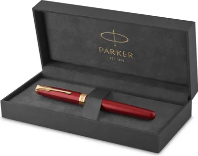 Produktbild von Parker Sonnet Füller | Rote Lackierung mit Goldzierteilen | Füllfederhalter Mittlere Spitze | Geschenkbox