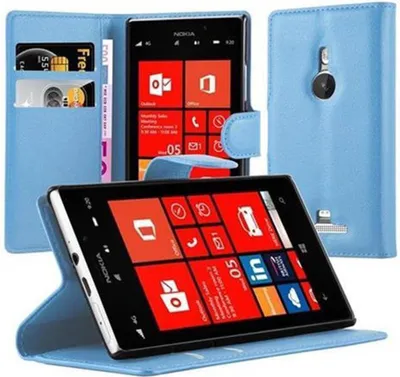 Zdjęcie produktu dla Cadorabo pokrowiec ochronny na telefon Nokia Lumia 925 w kolorze niebieskim z magnetycznym zamknięciem