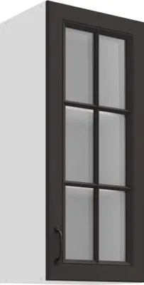 Produktbild von Glashängeschrank 40 cm Stilo Grau Küchenzeile Küchenblock Landhaus Einbauküche