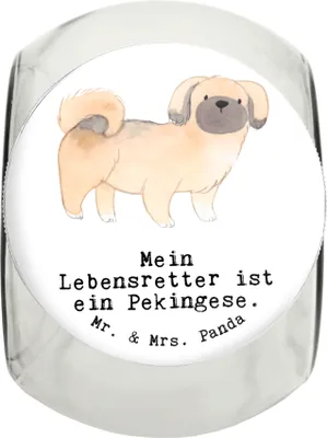 Produktbild von Mr. & Mrs. Panda Dose Pekingese Lebensretter XL 2000ml - Weiß - Geschenk, Peking-Palasthund, Bonbonglas, Pekinese, Keksdose, Futterdose, Aufbewahrungsdose