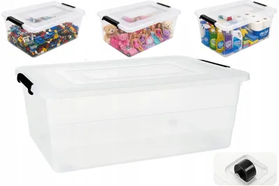 Produktbild von Lacarte Kunststoffbox 40L mit Deckel und Rädern robust