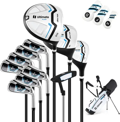 Immagine prodotto di Set completo di mazze da golf da uomo COSTWAY, set di 15 pezzi per destrorsi con 1 driver, 3 fairway e 4 ibridi, ferri 6/7/ 8/9/ P e putter