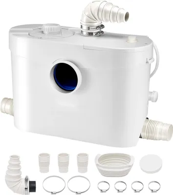 Produktbild von Abwasserhebeanlage - WC-Pumpe - Mit 4 Einlässen - Leistung 900 W - Durchfluss 180 L/min - Förderhöhe 12 m - Für WC, Dusche, Waschbecken, Badewanne - Für Keller/Waschküche