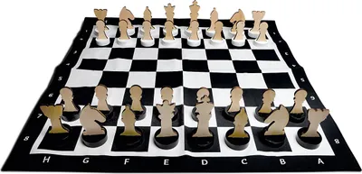 Produktbild von schach XL junior 90 cm Holz schwarz/weiss