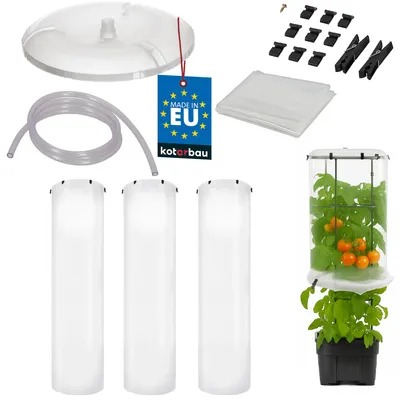Image de KOTARBAU® Lot de 3 films de protection pour plants de tomates ⌀ 40 cm x 148 cm Film de protection pour tomates Film de protection Cloche de maturation Film de maturation Petite serre Transparent