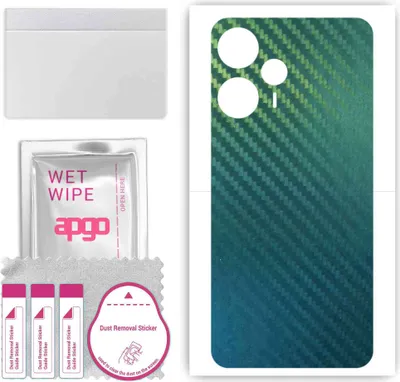 Produktbild von apgo Rückseite Schutzfolie, Skin, kompatibel mit Poco F5, Hinten Displayschutzfolie aus Vinylfolie, kratzfest, einfache Montage - Kohlenstoff-Chamäleon CAKA1