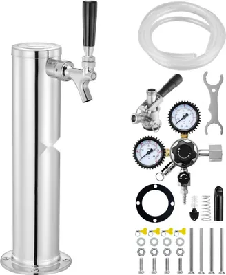 Obrázek produktu pro Sada pivních věží Kegerator - sada pro přestavbu piva s jedním kohoutkem - výčepní systém z nerezové oceli s dvojitým měřícím zařízením W21.8 a spojkou na sudy S-System - ideální řešení pro domácí pivní večírky