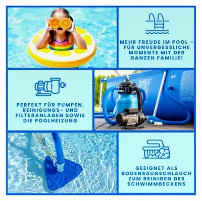 Produktbild von Poolschlauch 32mm schwarz - Hochwertiger Schlauch für Garten und Schwimmbad - Solarschlauch - Schwimmbadschlauch - Saugschlauch - Pumpenschlauch - Flexibler Wasserschlauch (6 Meter)