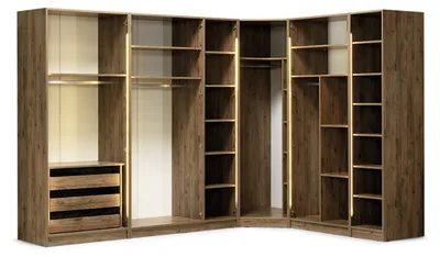 Produktbild von Luxus Kleiderschrank Eckschrank Schränke Schrank Holz Holzschrank Schlafzimmer