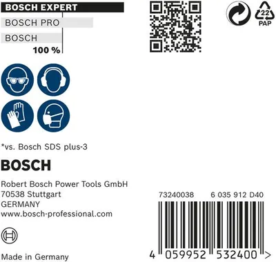 Obrázek produktu pro Bosch Expert SDS plus-7X, Rotační kladivo, Hammer drill bit, 8 mm, 165 mm, Betonový, Kámen, 10 cm
