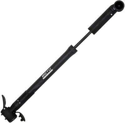 Zdjęcie produktu dla Pompka zaciskowa do ramy BETO z podwójną głowicą, czarna, szerokość mocowania 460-530 mm