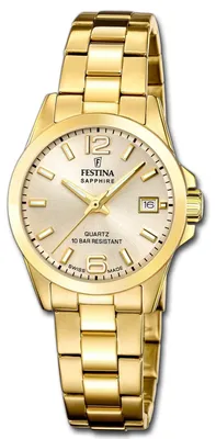 Obrázek produktu pro Hodinky Festina pro dámy, švýcarská výroba, náramek z nerezové oceli, zlatá barva, model D3UF20050/2