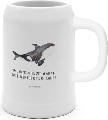 Produktbild von Mr. & Mrs. Panda Steinzeugkrug Orca - Weiß - Geschenk, Büro, Tonkrug, Orcas, Krug, Neustart, Arbeit, Bier Humpen, Meer, Urlaub, Steinkrug, Seidel, Keramikkrug