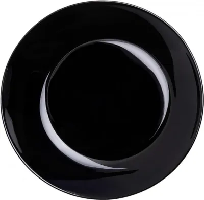 Produktbild von Flacher Essteller aus gehärtetem Glas Classic schwarz 25 cm