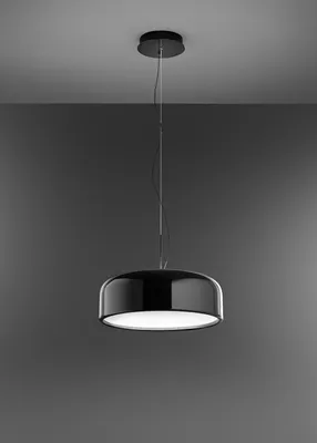 Immagine prodotto di Lampada a Sospensione in Metallo Colore Nero Lucido RAL 9005 con Tecnologia LED Integrata Dimmerabile CCT 50W, Diametro 60 cm - Perenz